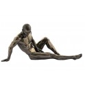 Statuette femme nue, effet bronze : Caresse, L 21 cm