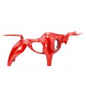 Statuette Taureau Design XL, Finition Rouge laqué, H 67 cm