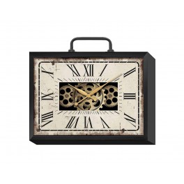 Horloge Murale à Rotations Engrenages, Modèle Rectangle, H 40 cm