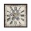 Horloge Carrée à Engrenages, Modèle Rétro Gris et Noir, Diam 45 cm