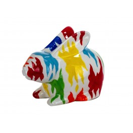 Tirelire en Dolomite : Lapin. Collection Grafik, L 22 cm