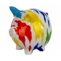 Tirelire en Dolomite : Cochon. Collection Grafik, L 14 cm