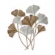 Décoration murale Fleurs : Feuilles de Ginkgo, Vert & Bleu, H 112 cm