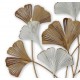 Décoration murale Fleurs : Feuilles de Ginkgo, Vert & Bleu, H 112 cm