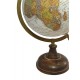 Globe terrestre, Doré & Marron. Collection Mundo, H 33 cm