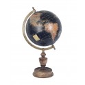 Globe terrestre, Noir & Marron. Collection Mundo, H 33 cm