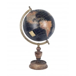 Globe terrestre déco, Petit Modèle La Pérouse, Version Noire, H 39 cm