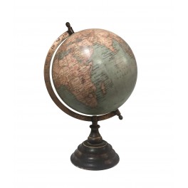 Globe terrestre, Vert & Orange. Collection Mundo, H 33 cm