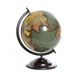 Globe terrestre, Vert & Noir. Collection Mundo, H 30 cm