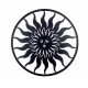 Déco murale fer : Soleil Stylisé dans Cercle Métal, Noir, H 80 cm