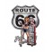 Déco murale : Plaque en Métal Station Essence & Route 66. H 65 cm