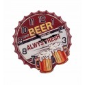 Horloge en Metal, Modèle Beer : Capsule Rouge. H 41 cm