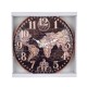 Horloge en Metal, Carte du Monde Noir. Diam 41 cm