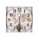 Horloge en Bois MDF, Carte du Monde , Beige et Noir, Diam 58 cm