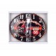 Horloge en Métal, Thème Moto : Rouge et Noir. L 49 cm