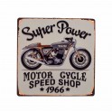 Déco murale : Plaque en Métal Moto Speed Shop, H 30 cm