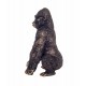 Statuette Gorille avec lunettes : Noire & Dorée, H 23 cm