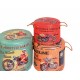 Set 3Tabourets-Coffres Vintage : Garage et Moto, H 42 cm (Grand)