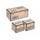 Set 3 Coffres Vintage, Modèle Terminal, Bois MDF, L 70 cm (Grand)