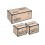 Set 3 Coffres Vintage, Modèle Terminal, Bois MDF, L 70 cm (Grand)