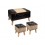 Set 3 Tabourets-Coffres : Collection Fly, Bois MDF, L 71 cm (Grand)