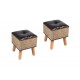 Set 3 Tabourets-Coffres : Collection Fly, Bois MDF, L 71 cm (Grand)