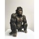 Statuette Gorille Aviateur, Finition Antic Line, H 34 cm