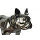 Statuette Bouledogue Design, Finition Gris Perle métallisé, L 60 cm