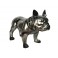 Statuette Bouledogue Design, Finition Gris Perle métallisé, L 60 cm