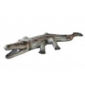 Statuette Crocodile Design XL, Finition Gris Perle métallisé, L 104 cm