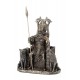 Statuette résine : Le trône d'Odin et les loups Geri et Freki, H 21 cm