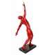 Sculpture Homme Athlétique Design Rouge, H 103 cm