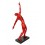 Sculpture Homme Athlétique Design Rouge, H 103 cm