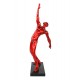 Sculpture moderne Femme debout, Rouge rubis laqué, H 46 cm