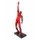 Sculpture moderne Femme debout, Rouge rubis laqué, H 46 cm