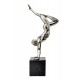 Sculpture Homme sur socle : Extension, Gris métallisé, Hauteur 53 cm