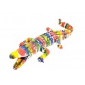 Sculpture Crocodile, Finition Multicolore, Design, L 70 cm