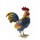 Figurine Jardin Fer : Coq Bleu au panache doré, H ré, H 38 cm