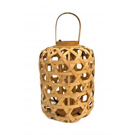 Déco Zen et Organique : Lanterne en Bambou Tressé, H 41 cm