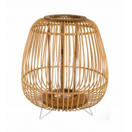 Lanterne en Bois de Bambou sur Pieds, Collection Zen. H 49 cm