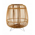 Lanterne en Bois de Bambou sur Pieds, Collection Zen. H 42 cm