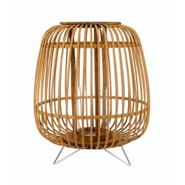 Lanterne en Bois de Bambou sur Pieds, Collection Zen. H 42 cm