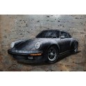 Tableau sur Métal 3D : La Porsche 911 Carrera, Noir, L 120 cm