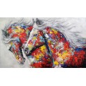 Tableau moderne Chevaux : Echapée belle, L 140 cm