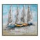 Tableau Moderne Marine : 4 Voiliers multicolores, H 80 cm