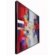 Tableau moderne : Voiliers multicolores, Encadrement Alu, H 80 cm