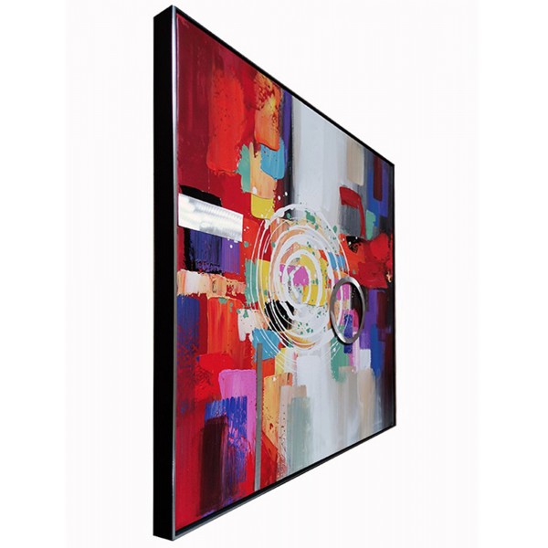 Tableau moderne : Voiliers multicolores, Encadrement Alu, H 80 cm