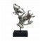 Sculpture Design Argent Résine : Le Baiser II, Collection Passion, H 41 cm