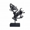 Sculpture Design Grise Résine : Le Baiser II, Collection Passion, H 41 cm