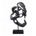 Sculpture Design Résine : Indiscrétion, Mod Blanc Satiné H 57 cm
